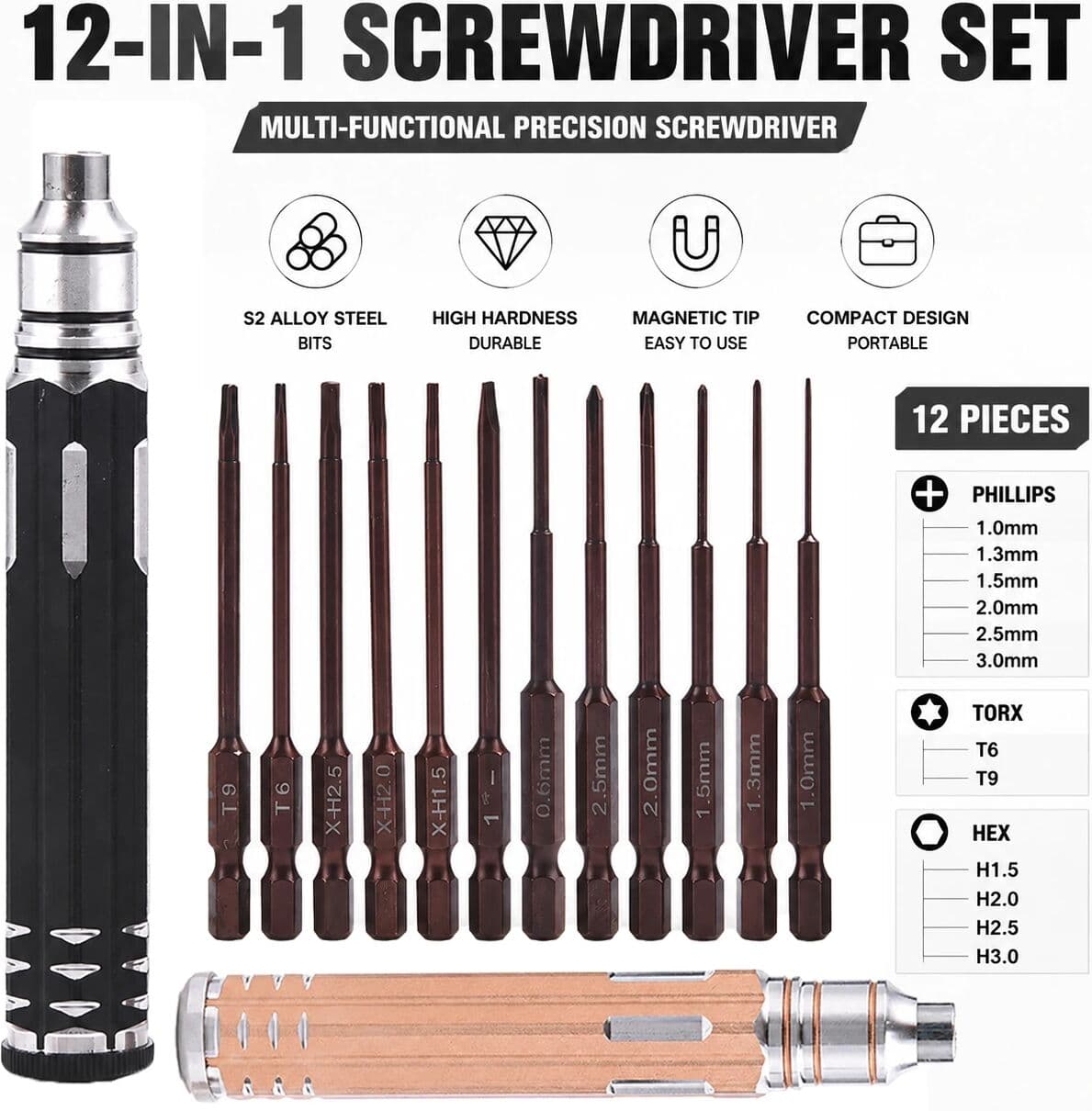 NONE 12 In1 RC Hex Screwdriver Tool Set For RC Car Model Robotics Home Repair Tool Multifunctional Screwdriver Precision Screwdriver