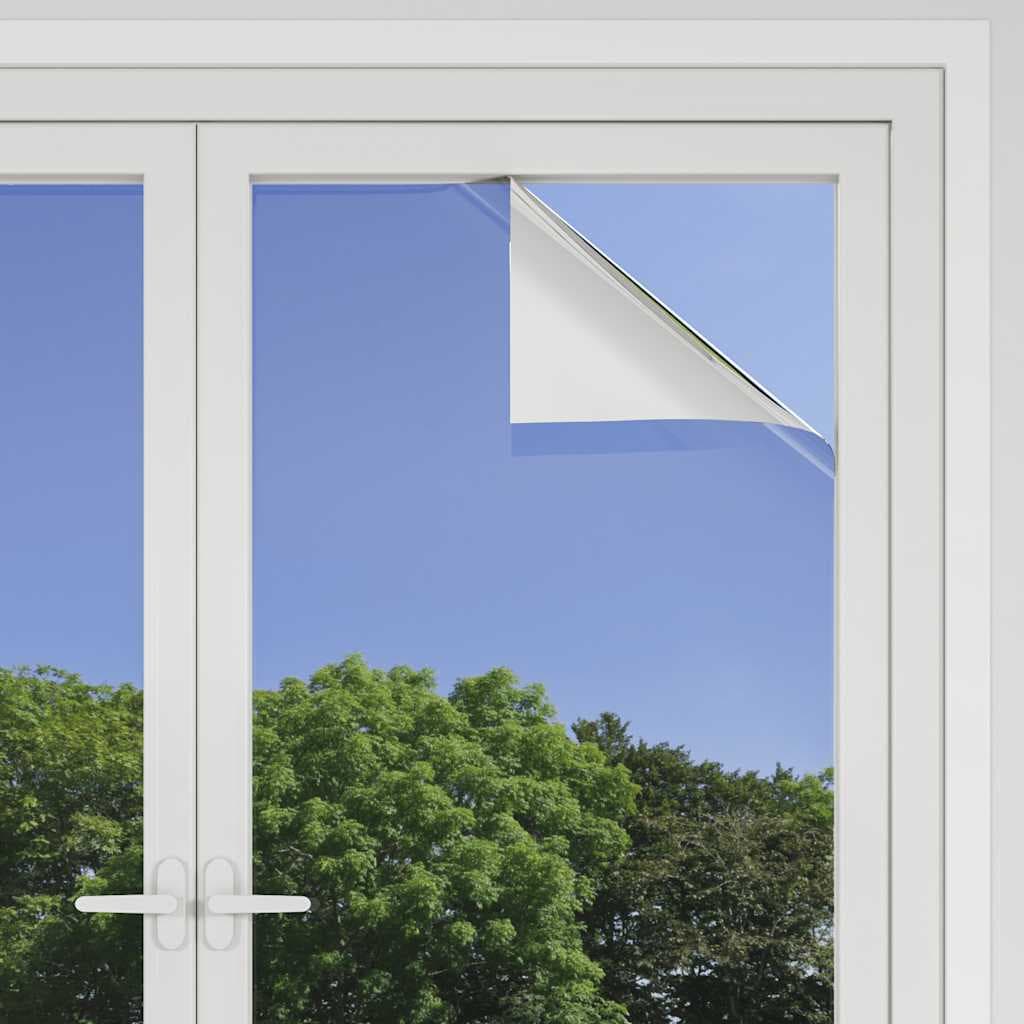 vidaXL Films solaires 5 pcs effet réfléchissant statique argenté PVC