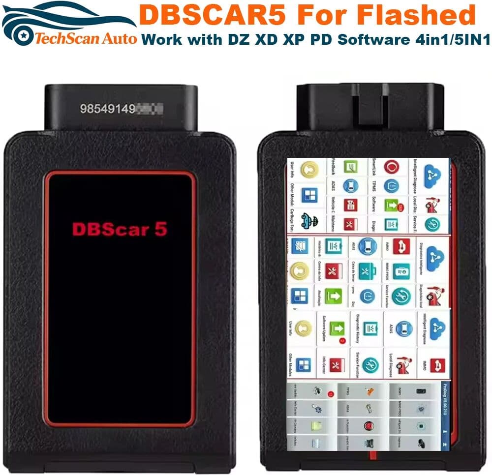 LAUNCH DBSCAR 5in1 4 in 1 OBD2 Diagnostic Scannner BT Connecteor All System Work with DZ XD XP PD Software Car Diagnostic Tool