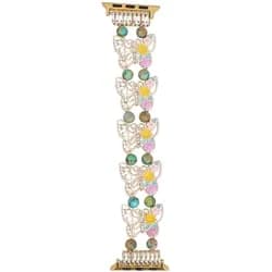 Neue Armbanduhr GlacierX Beaded Butterfly Motif Stretch Bracelet Golden Celadon für Apple Watch 38/40/41mm Gold-Salbeigrün
