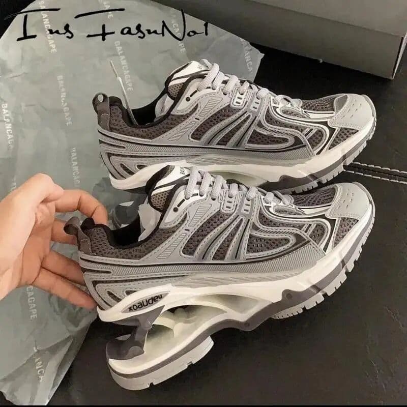 INSFASNNOI Designer Strange Heel Women's Sneakers Fashion All Match Luxury Runway Casual Trainers Female High Heel Sport Shoes Mixed Color