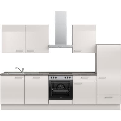 Küchenzeile NOBILIA "Flash I", NEU: individuell anpassbar mit gratis Profi-Beratung", grau (küche: grau, korpus: seidengrau, arbeitsplatte: beton schiefergrau nachbildung), B:300,3cm H:216,6cm T:60cm, Komplettküchen-Sets, Küchenzeile, vormontiert,...