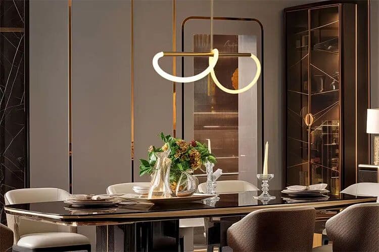 Lumes Złota modernistyczna lampa wisząca LED 80 cm - D252 C1-N35