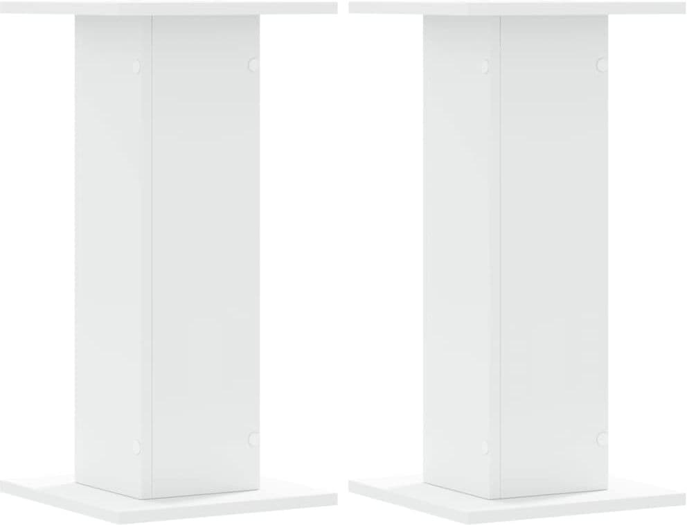 vidaXL Supports de haut-parleurs 2 pcs blanc bois d'ingénierie
