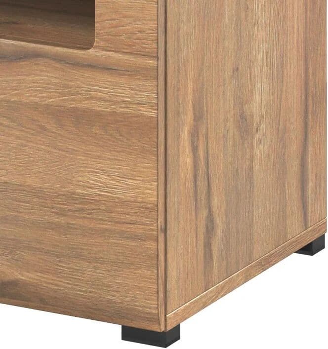 garneroarredamenti Mobile porta TV 140x52h cm moderna 1 cassetto rovere nero Maiorca