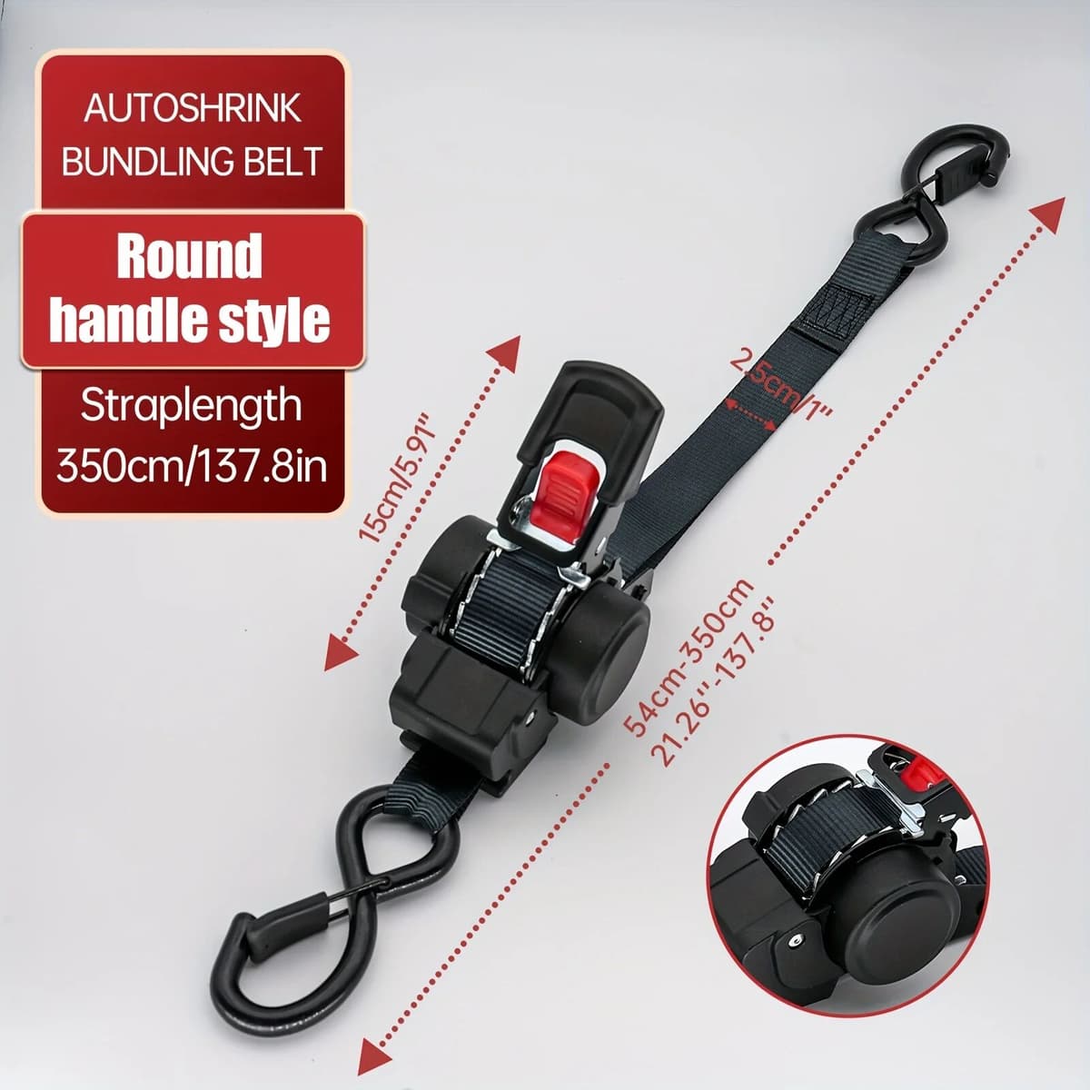 NONE Retractable Cargo Straps Secure Locking Ratchet Tie Automatic Tensioner Ratchet Strap for Truck Trailer ATV Motorcycle Transport