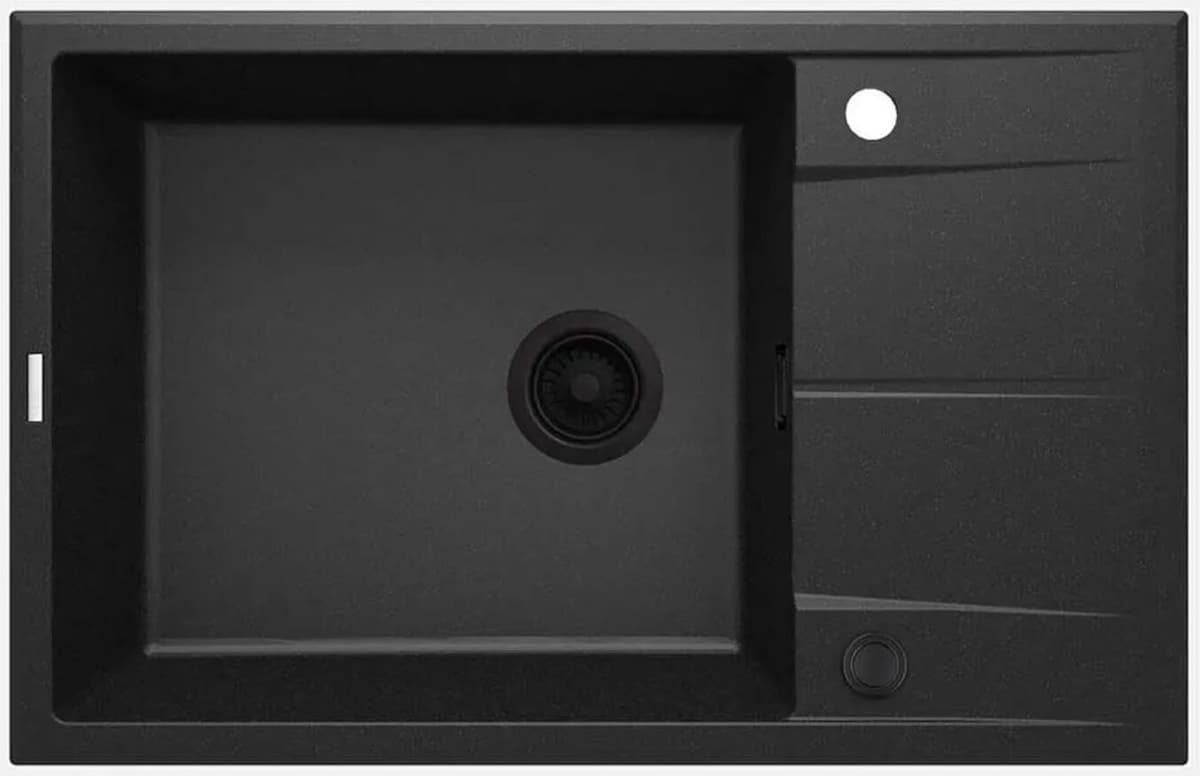 - Lavello 1 vasca con gocciolatoio Idrostile Güines 500x210 mm Grafite Met
