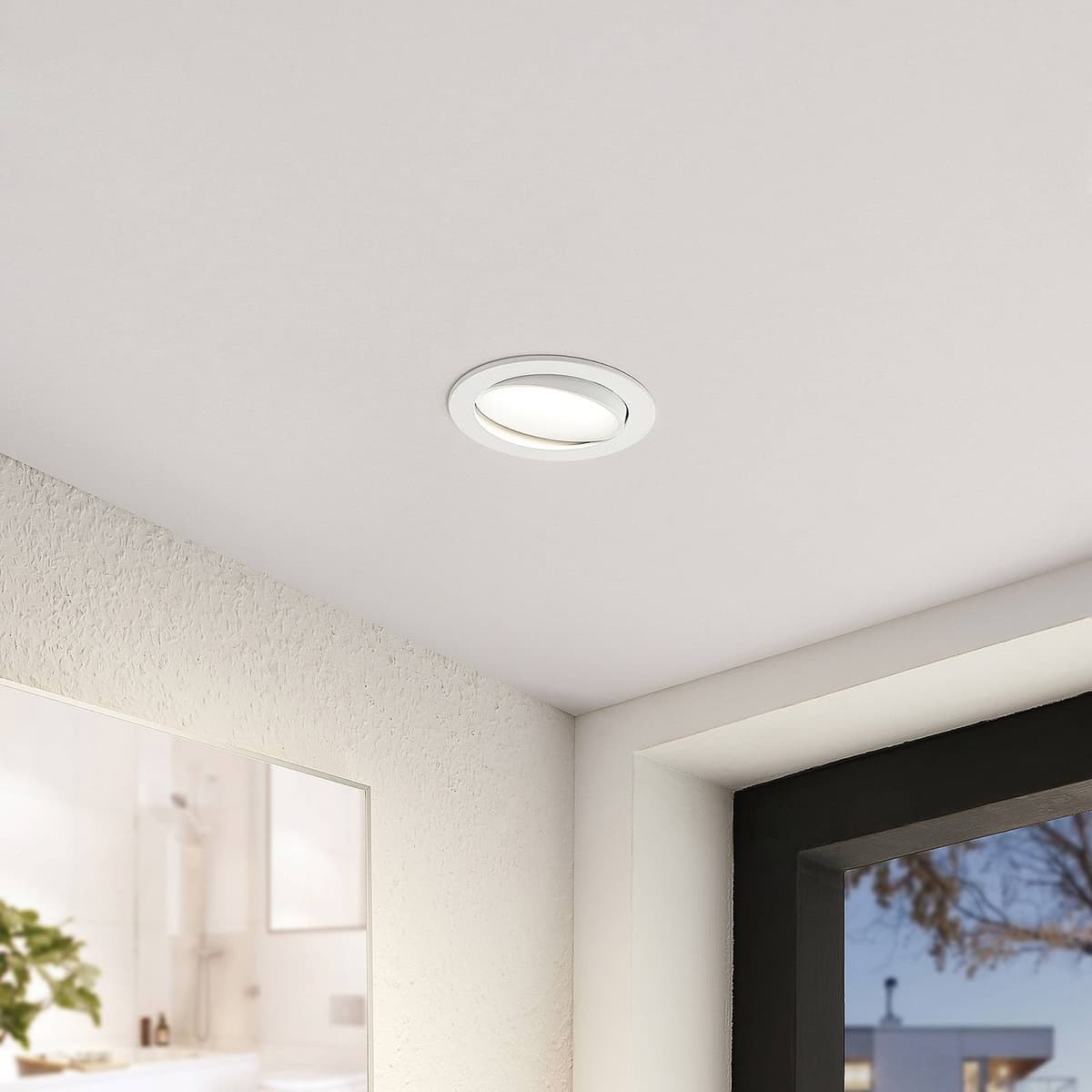 Arcchio LED-Einbaulampe Katerin, weiß, schwenkbar, 3er-Set Katerin Arcchio, dimmbar, weiß / opal, für Badezimmer, Kunststoff, Modern
