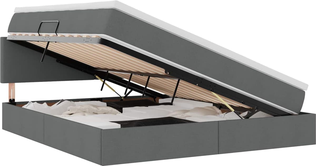 vidaXL Lit avec rangement et matelas Gris foncé 160 x 200 cm Velours