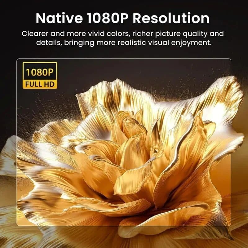 NONE 4K Projector, Bluetooth Home Theater Movie Projector with Built-in Speaker Compatible with Smartphone HDMI Stick PS5 Compatible