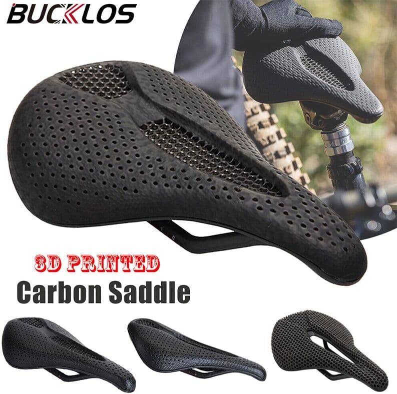 BUCKLOS 3D Printed Bicycle Saddle Full Carbon Fiber Bike Seat Cushion Ultralight Road Mountain Bike Saddle Carbon MTB Seat