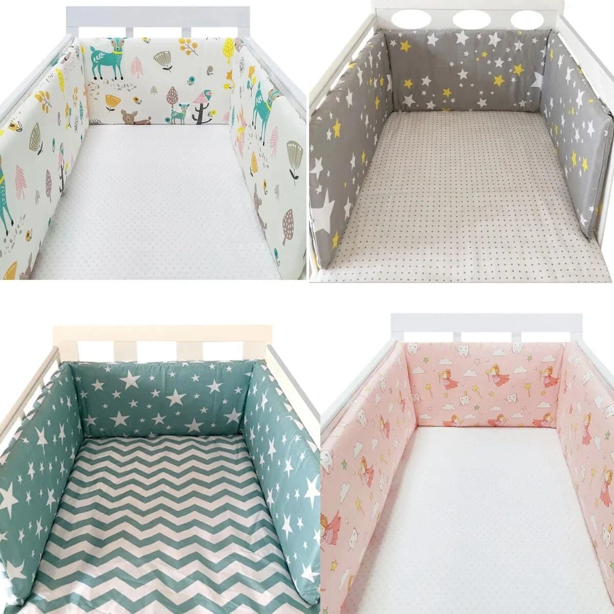 appoint wisdom Nordic Sterne Baby Bett Verdicken Stoßstangen Zipper Design einteiliges Krippe Um Kissen Kinderbett Schutz Kissen 200*30 CM