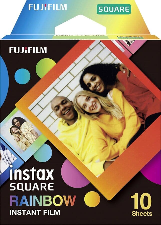 Papel fotográfico para Instax Square SQ10/SQ6/SQ1 Rainbow ColorFilm (86 x 72 mm) - FUJIFILM