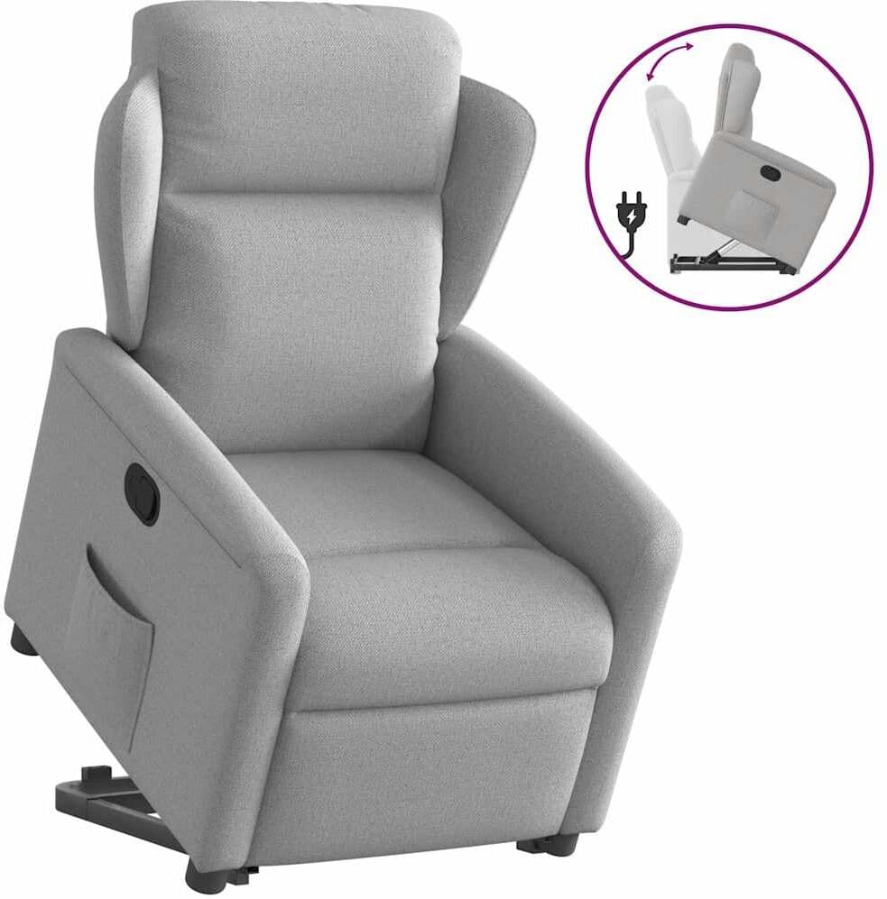 vidaXL Fauteuil inclinable gris nuage tissu