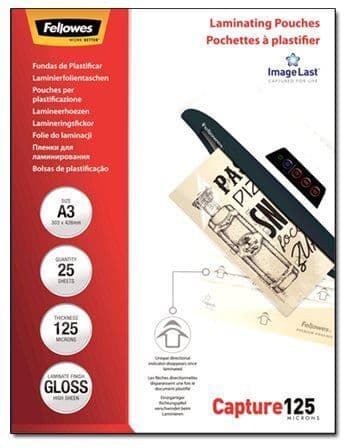Fellowes laminointitasku a3 125mic 25pk