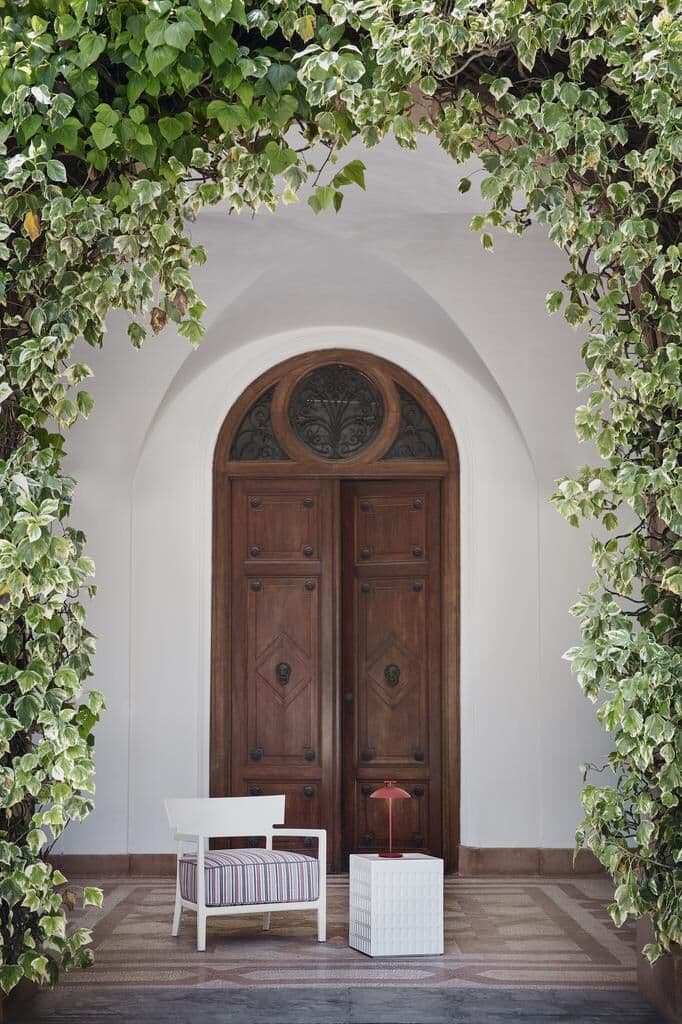 Kartell Cara Mat Outdoor Sessel (weiß / ziegelrot gestreift) weiß / ziegelrot gestreift