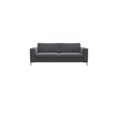 2,5-Sitzer FLEXLUX "Fiore, super Sitzkomfort durch Kaltschaum", grau (soft grau), B:196cm H:85cm T:92cm, 100% Polyester, Sofas, breite Armlehnen, Füße Alu+ Eiche