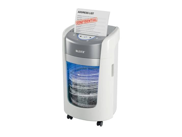 Leitz Destructeur de documents IQ OptiMax Home Office 225 - Coupe micro Sécurité P5 - Corbeille 15 L - Blanc