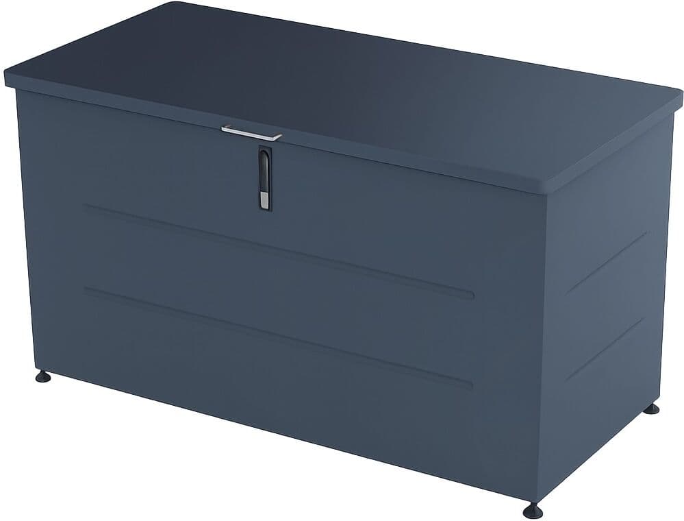 Varan Motors - SHWGSB001 Coffre de rangement extérieur en acier galvanisé anthracite 680L avec vérins à gaz, couvercle verrouillable et grande capacité