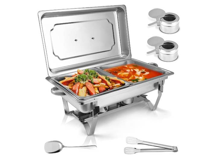 Poêle à Buffet carré pliable en acier inoxydable, 9l, ensemble de plats, récipient, chauffe-aliments, réchaud rectangulaire, Buffet complet, restauration