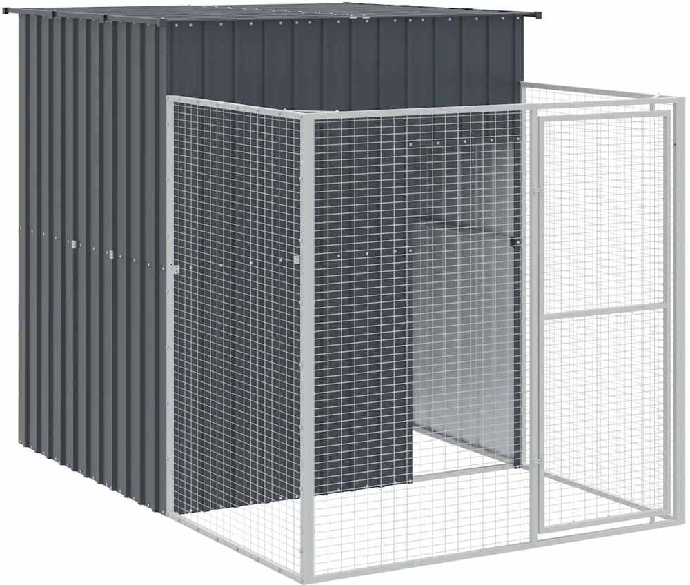 vidaXL Niche pour chien avec cour anthracite 165x455x181 cm