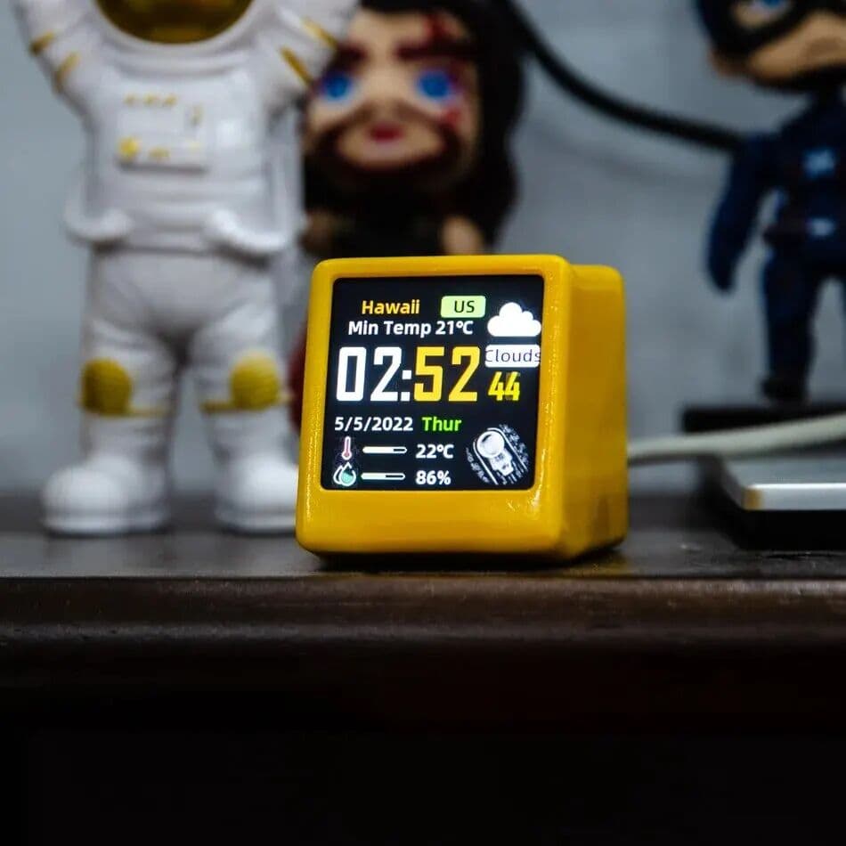 NONE GeekMagic Ultra Smart WiFi Weather Forecast Station Clock For Desktop/Bed Decoration Date Time photo Album With Gif Animation