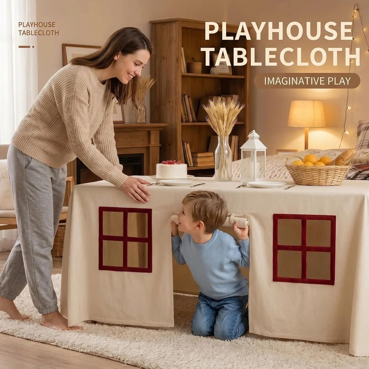 NONE Large Tablecloth Game Room Children's Desk Castle Cover Tablecloth Tent Suitable For Restaurants, Birthdays, Indoor And Outdoor