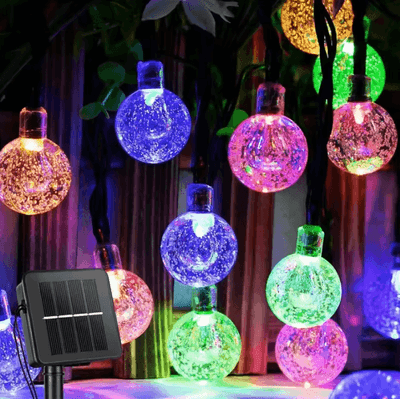 Inspire Curations Solar Crystal Globe String Lights With 8 Lighting Modes colorful 5m20leds