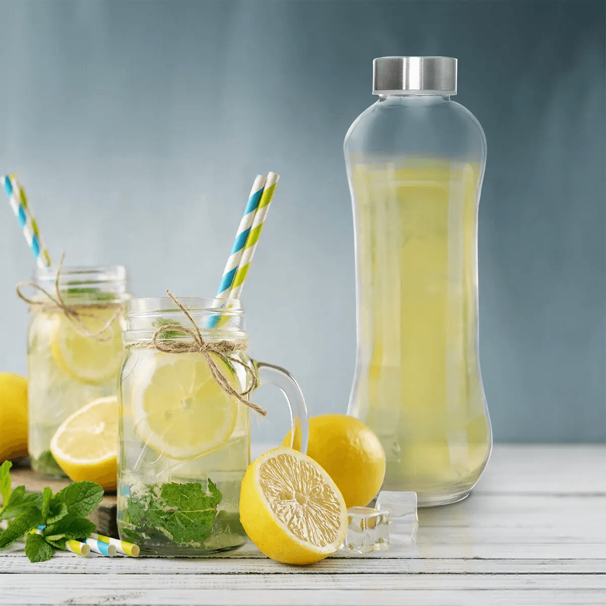 B2B Partner Szklana butelka z pokrywką 0,6 l, opakowanie 6 szt.