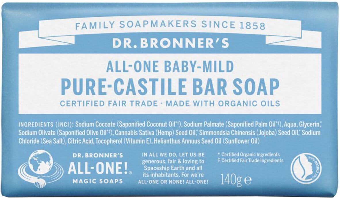 DR. BRONNERS Baby-Mild Pure Castile Soap Bar 140g