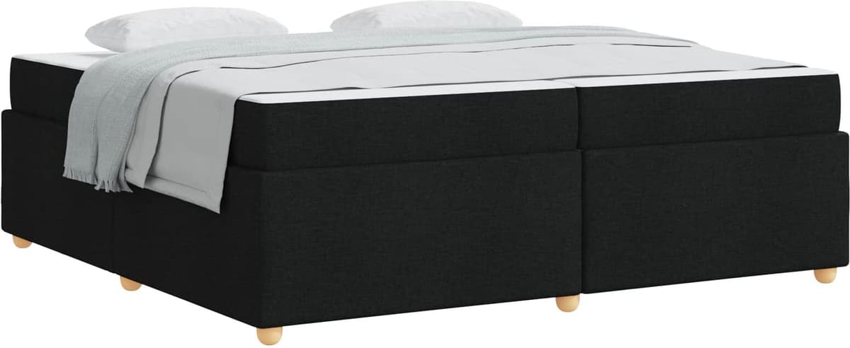 vidaXL Cadre de lit avec matelas Noir 200 x 200 cm tissu