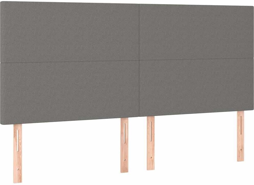 vidaXL Tête de lit Gris foncé 180 x 5 x 118/128 cm Tissu
