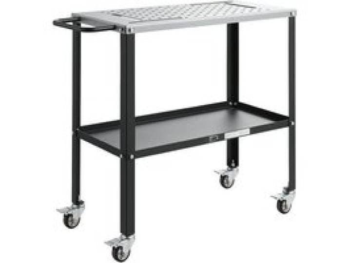 VEVOR Mobiele Lastafel 914x457mm Laswerkbank met een draagvermogen van 544kg, Stalen werkbank voor werkplaats, garage, bouwplaats, met 4 gereedschapssleuven, 4 zwenkwielen, 16mm montagegaten, gereedschapsbak