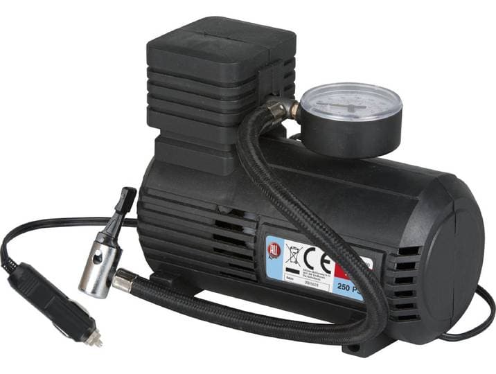 All Ride Draagbare Compressor - Luchtcompressor 15Bar - Voertuig Aansluiting Sigarettenaansteker - Incl. Luchtslang 45 CM - 140 x 80 x 170 MM - Vermogen 144W - Kunststof - Zwart