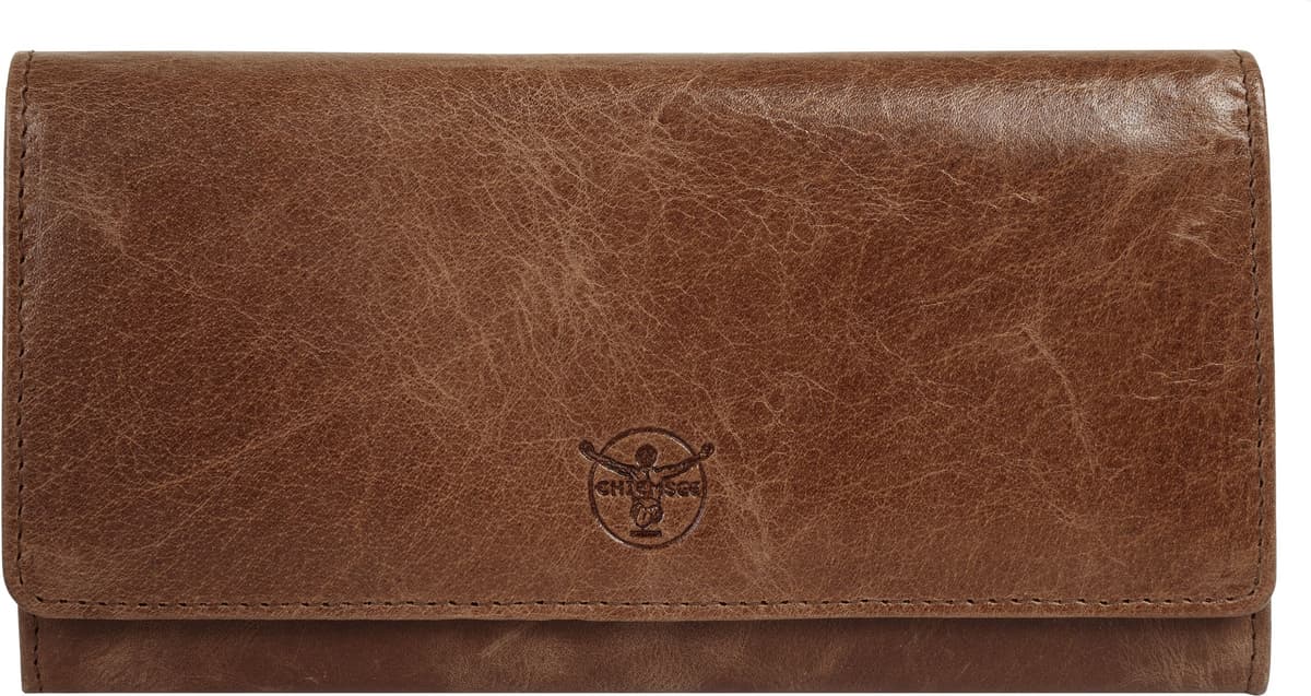 Geldbörse CHIEMSEE "CHIEMSEE Damen echt Leder", Damen, braun (cognac), Leder, unifarben, Kleinlederwaren Geldbörse, echt Leder cognac Einheitsgröße