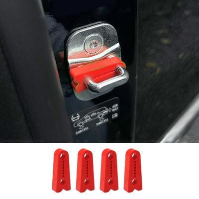 Snug & Styled SilentGuard Car Door Lock Protector Pads Silicone Anti Collision Noise Reduction Buffers red