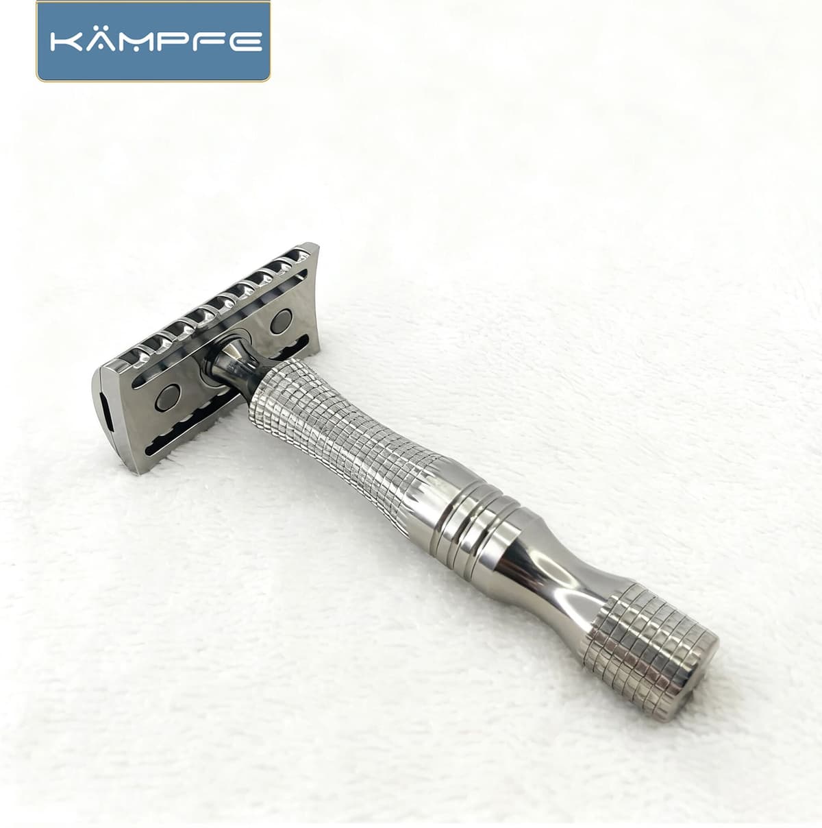 KAMPFE Titanium Wet Shaving Double Edge Safety Manual Razor Gift 5 Replacement shaver Blades Travel Razor Trimmer for men