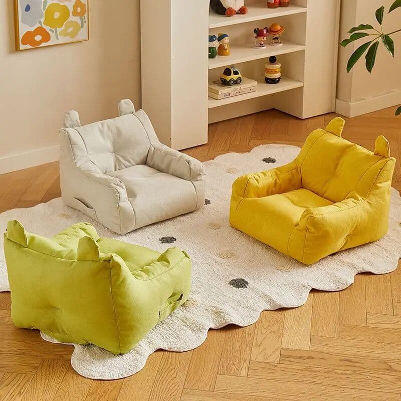 NONE Solid Color Sofa Chair Cartoon Seat Children Sofa Lazy Cat Bean Bag Environ Mentally Friendly Portable Sofa Bedroom Furniture