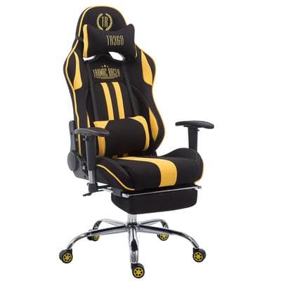 CLP Racing Gaming Bürostuhl Limit Stoff schwarz/gelb/mit Fußablage