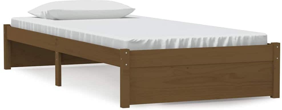 vidaXL Cadre de lit sans matelas marron miel bois massif 90x190 cm