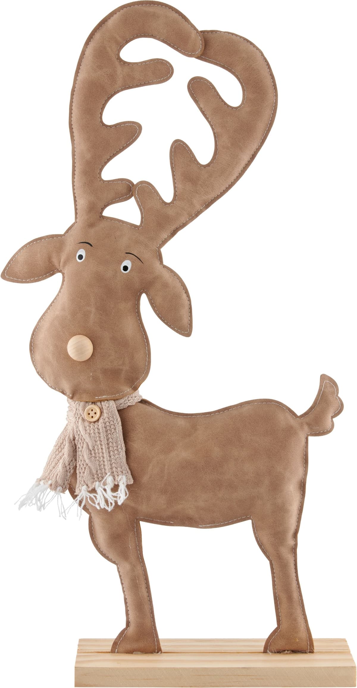 Dekoobjekt CREATIV HOME "Hirschfigur", braun, B:25cm H:49cm T:7cm, Dekofiguren, Dekoobjekt, mit Strick-Schal-Applikation braun B/H/T: 25cm x 49cm x 7cm