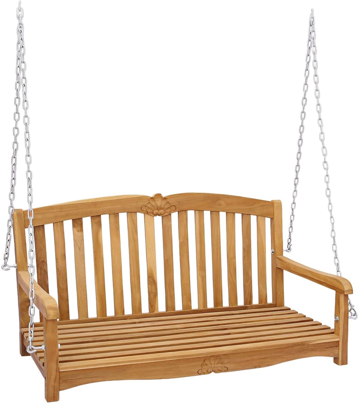 vidaXL Banc balançoire 114 x 60 x 60,5 cm Bois de teck massif Naturel