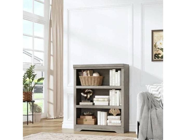 Bibliothèque à étagères réglables - LUNSY - 3 niveaux - 60 cm de largeur - Étagères réglables - MDF haute densité