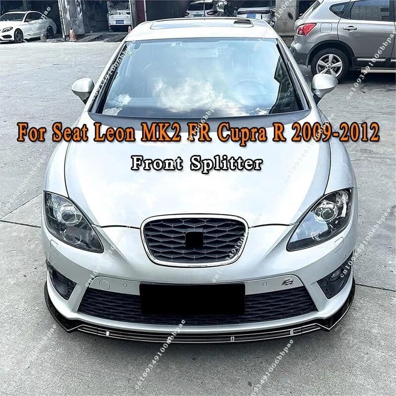 NONE For Seat Leon Mk2 FR Cupra R 2009-2012 Car Front Bumper Lip Splitter Spoiler Diffuser Car Front Lip Chin Spoiler BodyKit Tuning