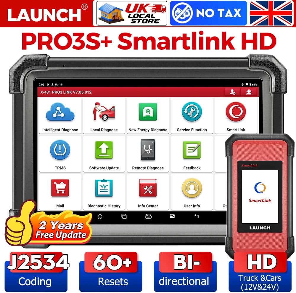 Arrival-LAUNCH X431 PRO3S+ SmartLink HD 12V Car 24V Truck Full System Diagnostic Tools 10.1' INCH Auto OBD OBD2 Scanner