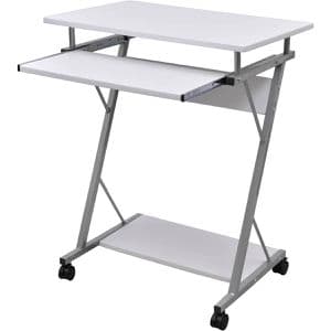 vidaXL Computertisch 20053, mit Rollen, weiß, (B/H/T) 60 x 74 x 40 cm