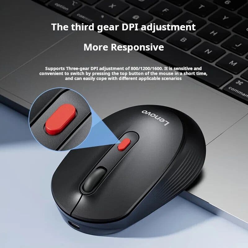Lenovo M28 Wireless Bluetooth Dual-mode Charging Mouse - Portable Office Ergonomic Design - Suitable for Desktops All-in-One PCs