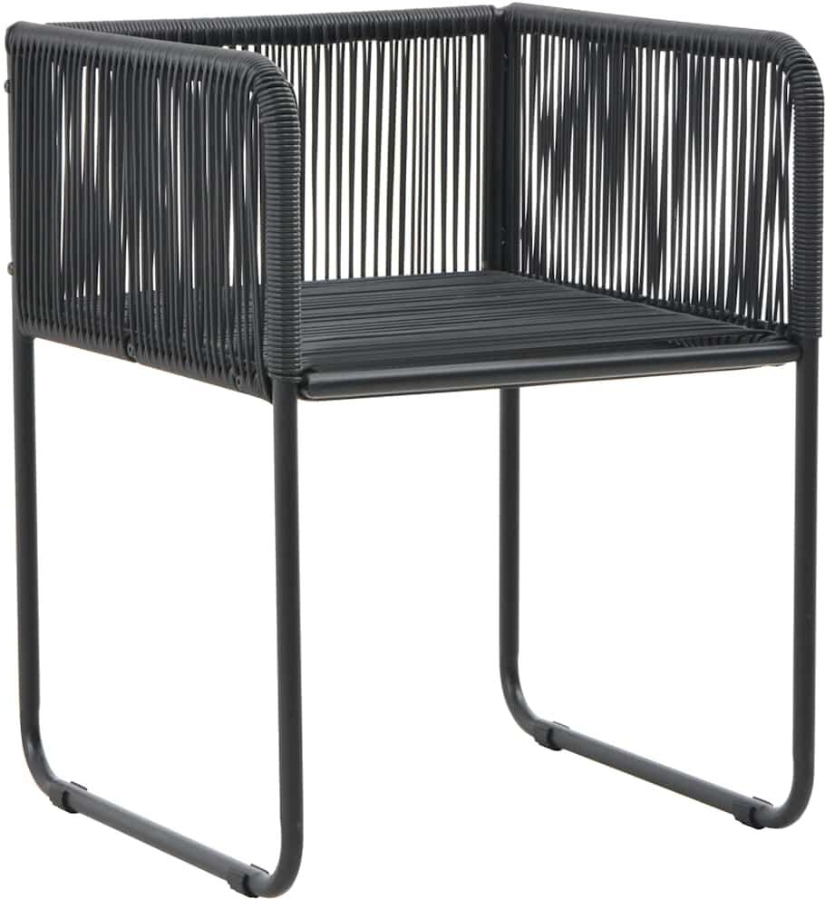 vidaXL Chaises d'extérieur lot de 2 avec oreillers Résine tressée Noir