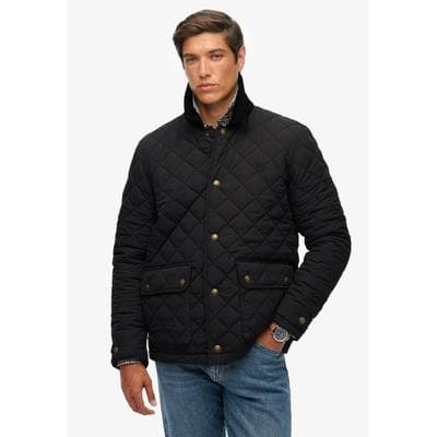 Steppjacke SUPERDRY "QUILTED ESTATE COACH JACKET", Herren, Gr. XXL, schwarz (meteorite schwarz), Jacken Steppjacke, Kunstfaser, regular fit