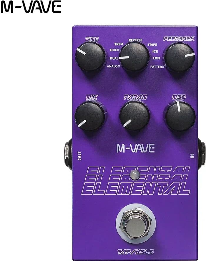 NONE M-vave Elemental Digital Delay Pedal 9 Different Delay Guitar Effects Delay Pedal Supporr for TAP and HOLD Mode